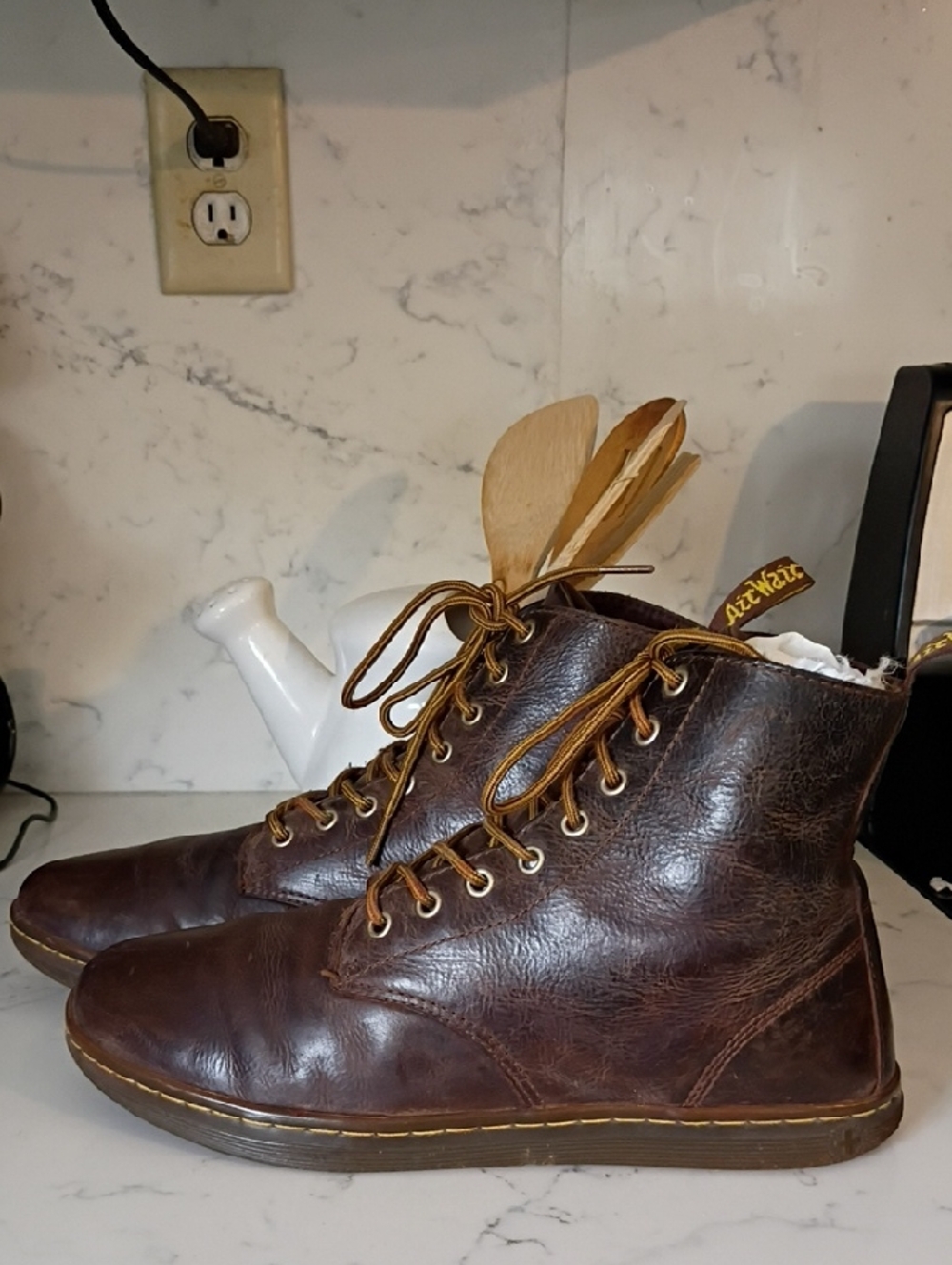 Dr. Martens Brown Leather Chukka Boots with Tan Laces